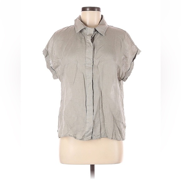 Carly Jean Los Angeles Tops - Carly Jean LA | Short Sleeve Button Down Blouse